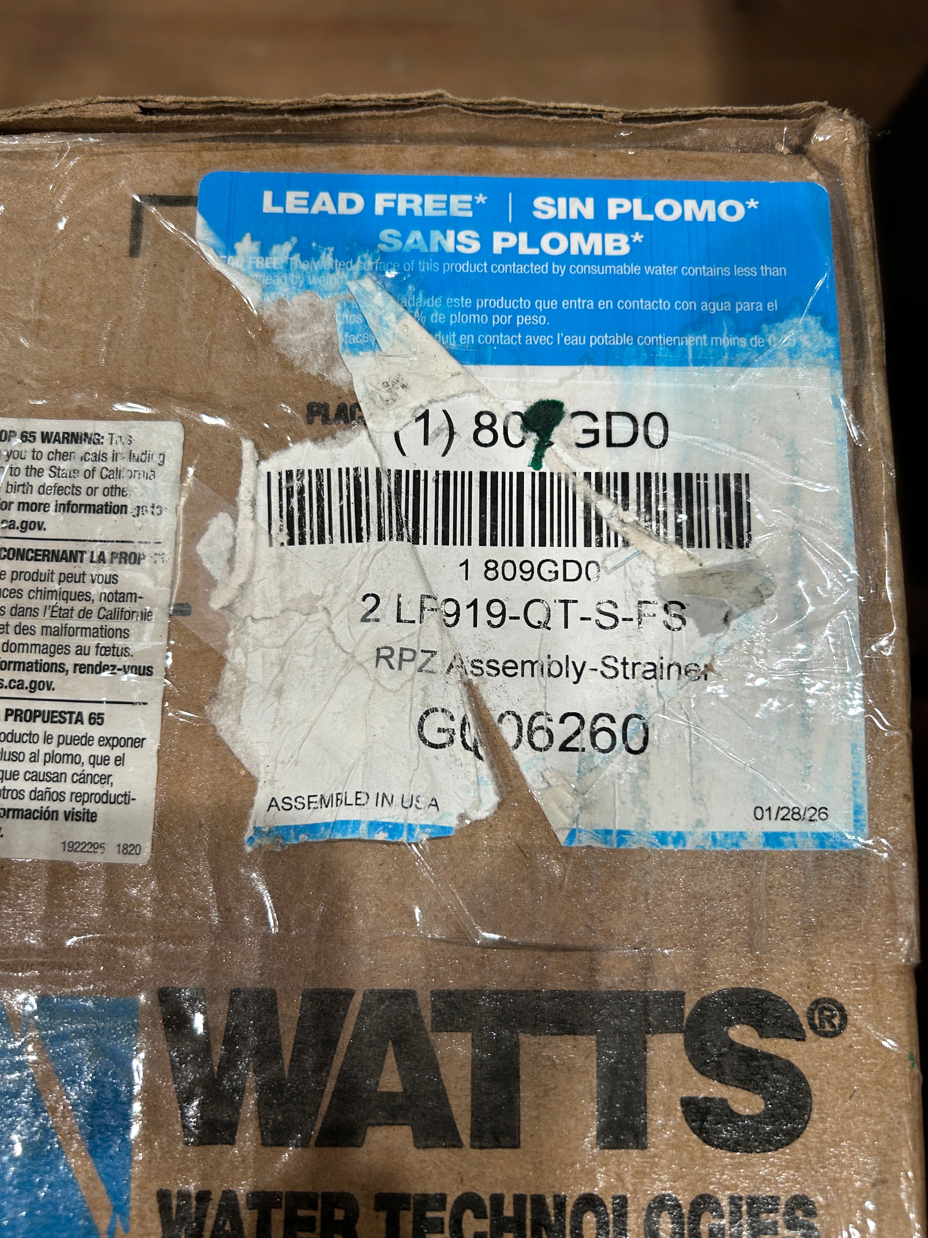 Watts 2LF919-QT-S-FS1