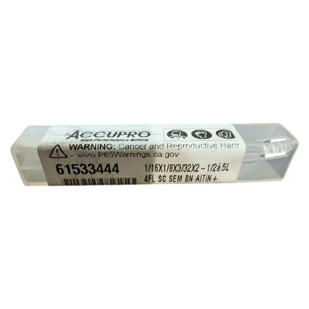 Accupro 61533444 carbide ball nose end mill