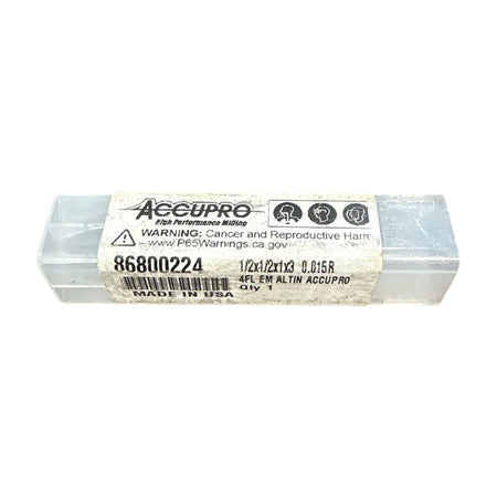 Accupro 86800224 Carbide Corner Radius End Mill