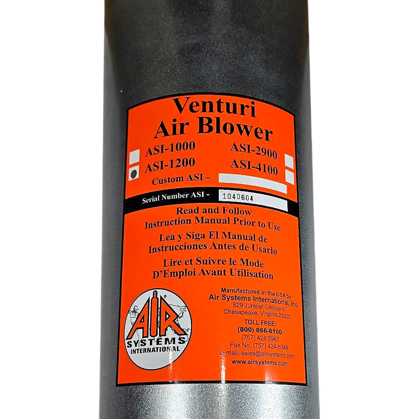 Air Systems ASI-1200 venturi pneumatic air blower