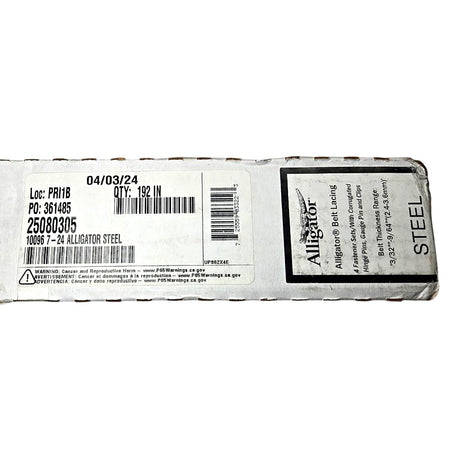 Alligator 10096 7-24 conveyor belt lacing