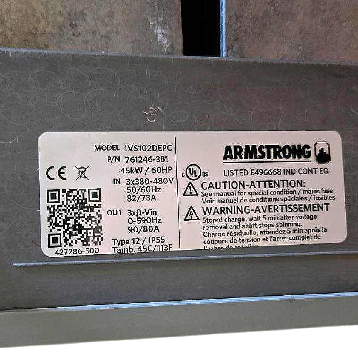 Armstrong DE 4300 0813-060.0 Vertical In-Line Centrifugal Pump