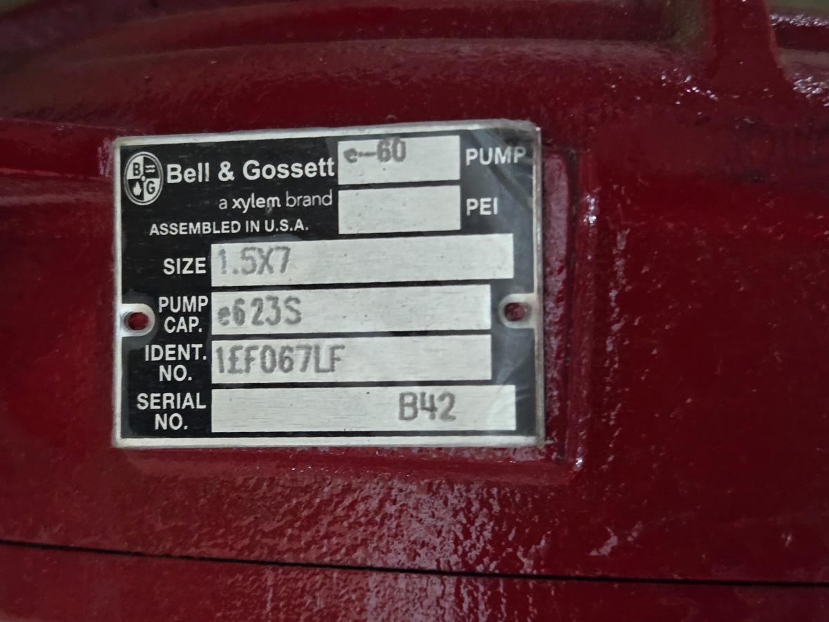 Bell & Grossett 1EF067LF hydronic circulator pump