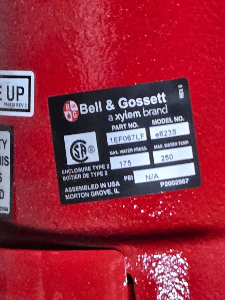 Bell & Grossett 1EF067LF hydronic circulator pump