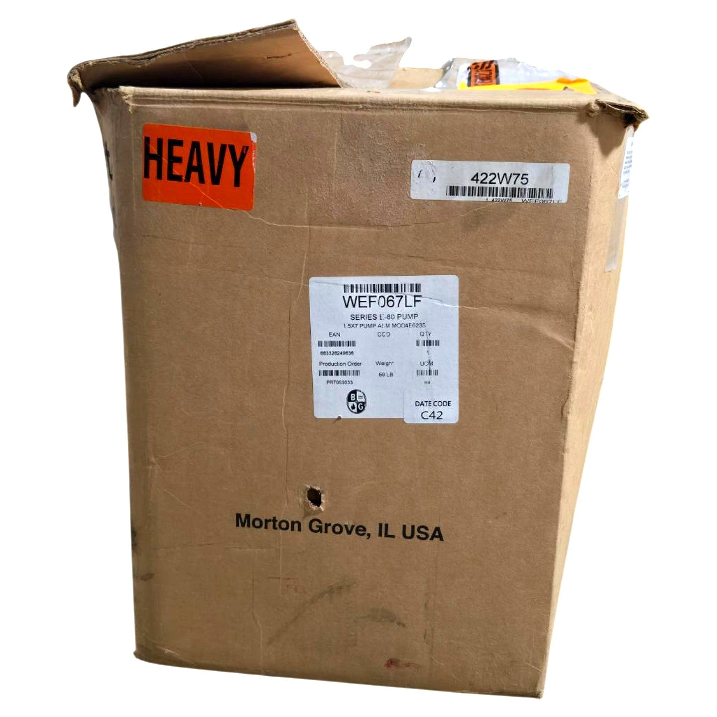 Bell & Grossett 1EF067LF hydronic circulator pump