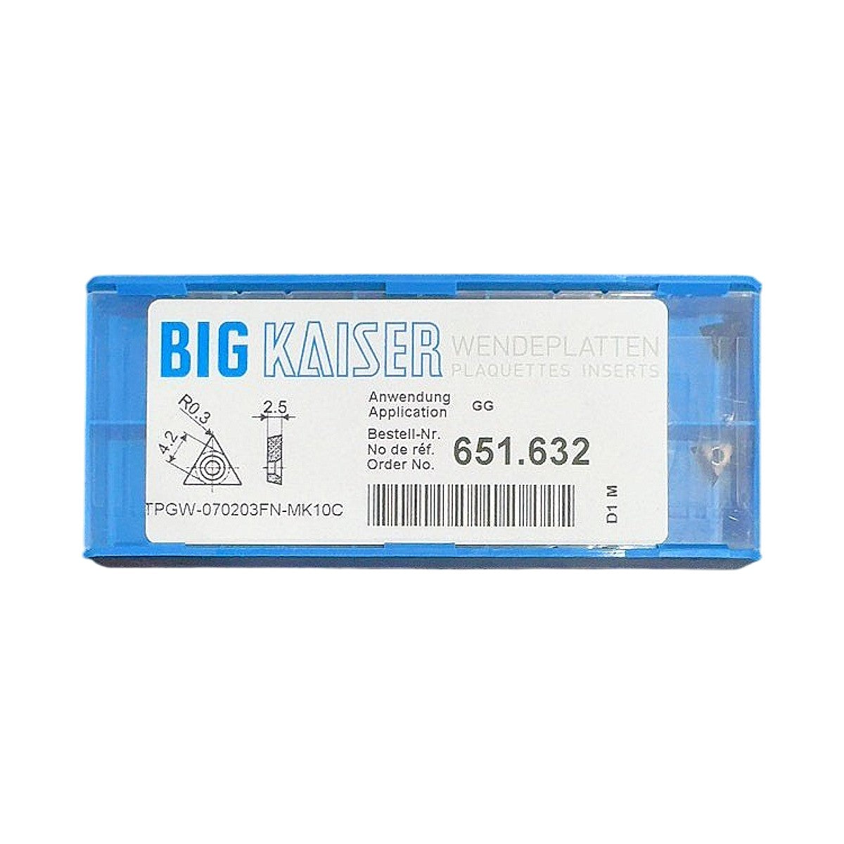 Big Kaiser TPGW-070203FN-MK10C carbide turning insert