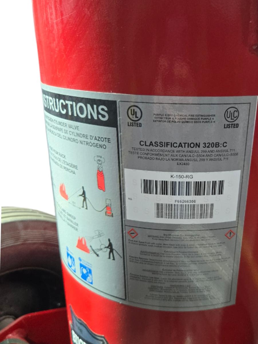 Buckeye K-150-RG Wheeled dry chemical fire extinguisher