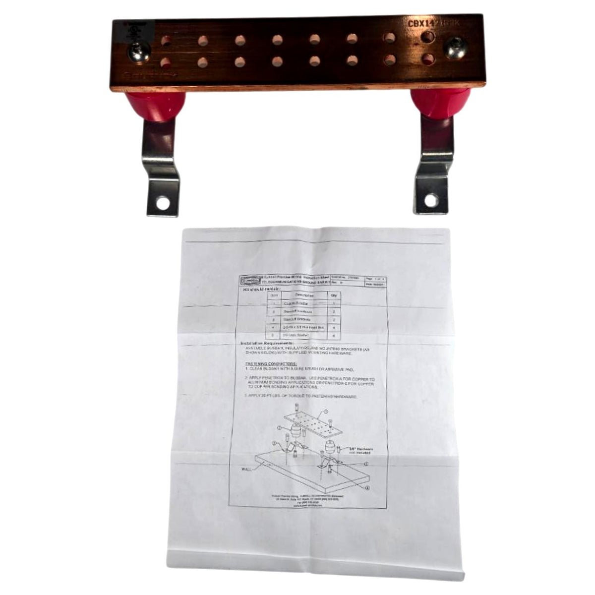 Burndy CBX142103K Copper Ground Busbar Kit