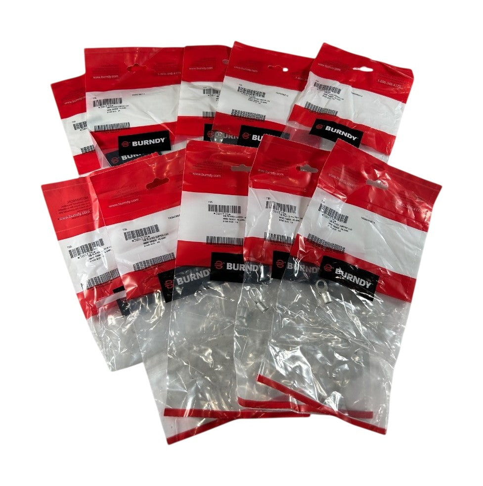 Burndy YAD6CM6E14 #6 AWG 1/4in uninsulated ring terminal lug