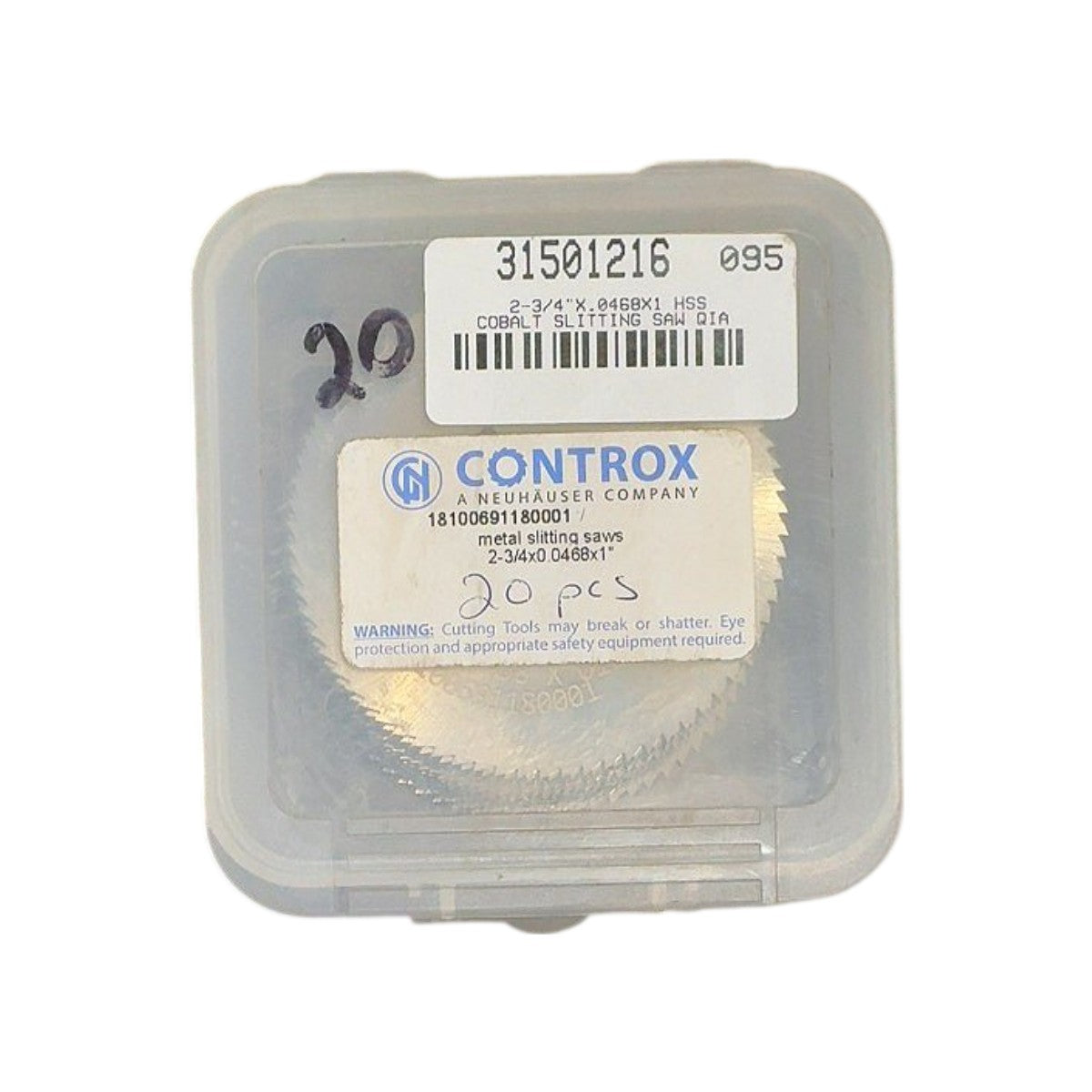 Controx 18100691180001 2-3/4x.0468x1 HSS Cobalt HSS Cobalt Slitting Saw
