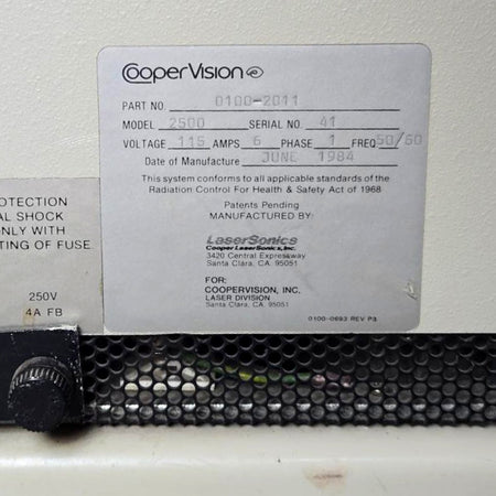 Cooper Vision 2500 Ophthalmic YAG Laser System