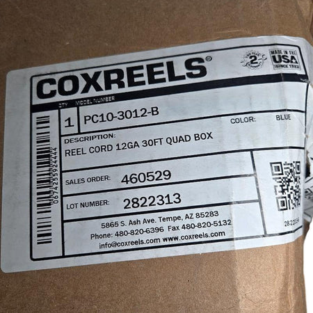 Cox Reels PC10-3012-B Retractable Extension Cord Reel