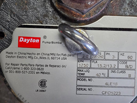Dayton 4LE18 submersible sewage ejector pump