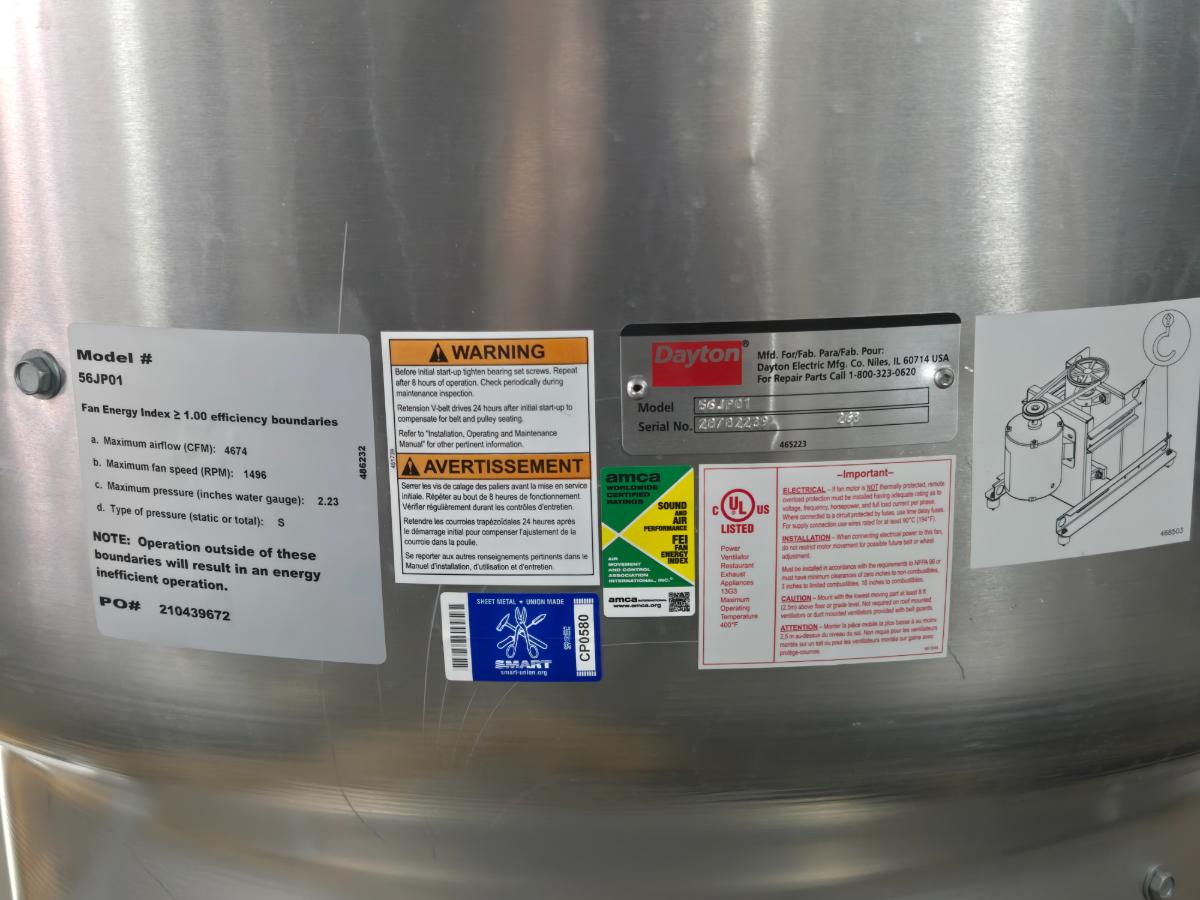 Dayton 56JP01 Centrifugal Upblast Roof Exhaust Fan