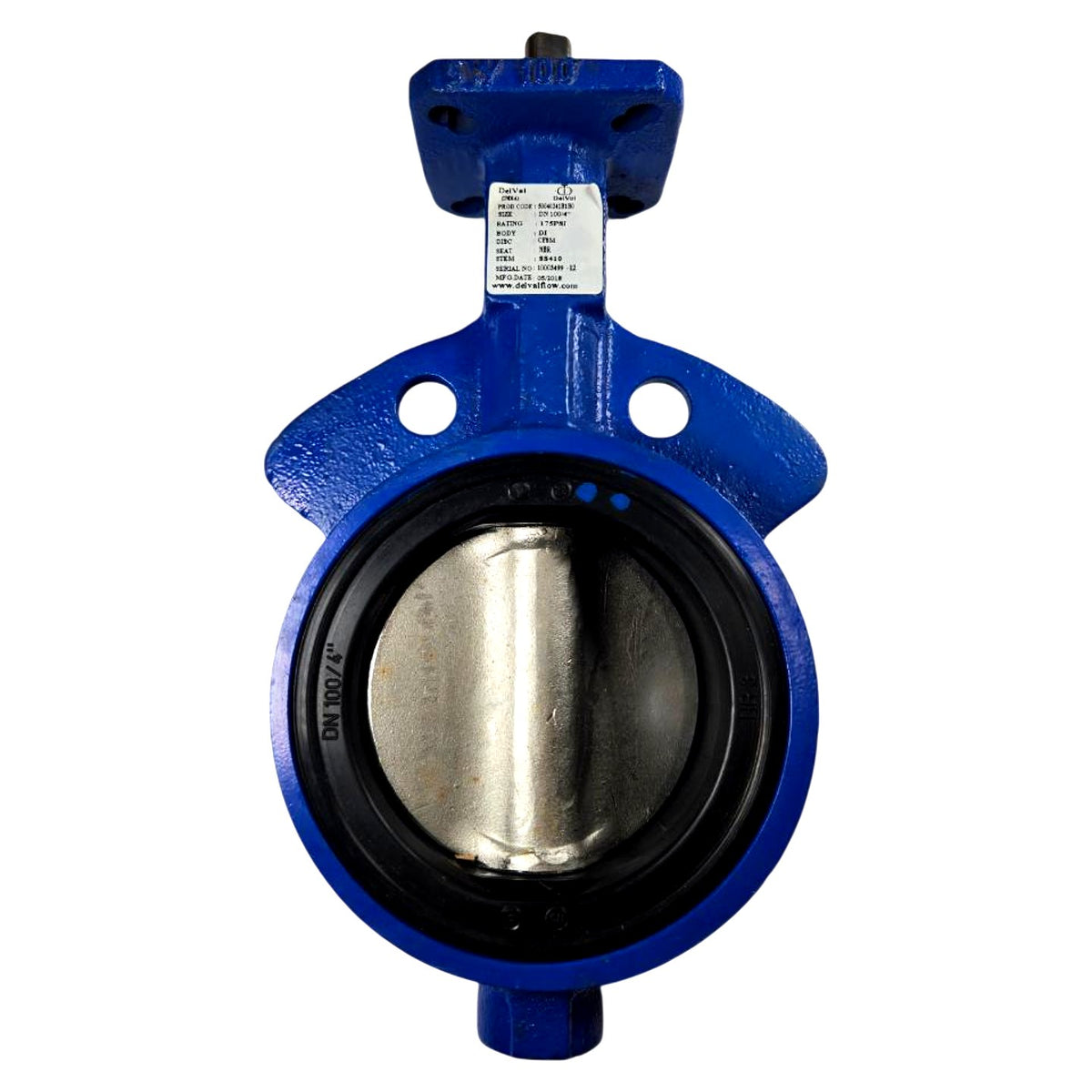 DelVal 50040241B1B0 4" wafer butterfly valve