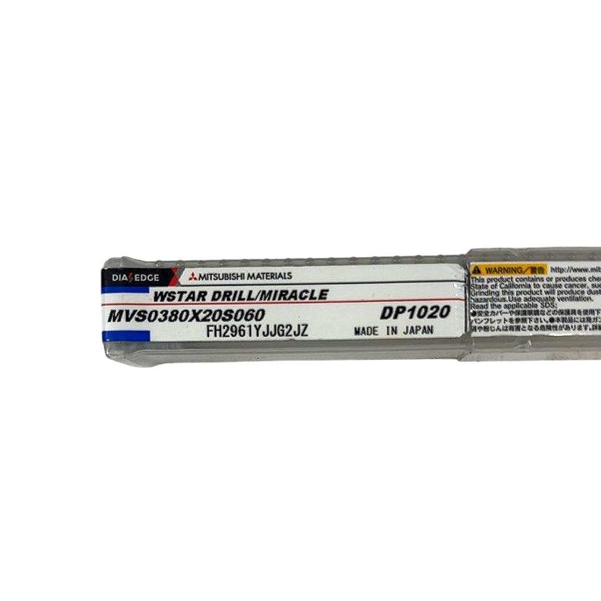 Dia Edge Mitsubishi MVS0380X20S060 carbide twist drill