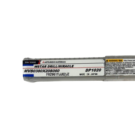 Dia Edge Mitsubishi MVS0380X20S060 carbide twist drill
