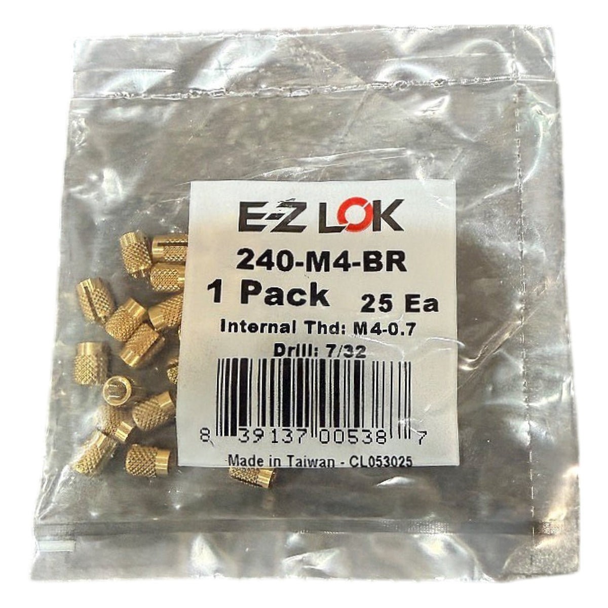 E-Z LOK 240-M4-BR Threaded Insert