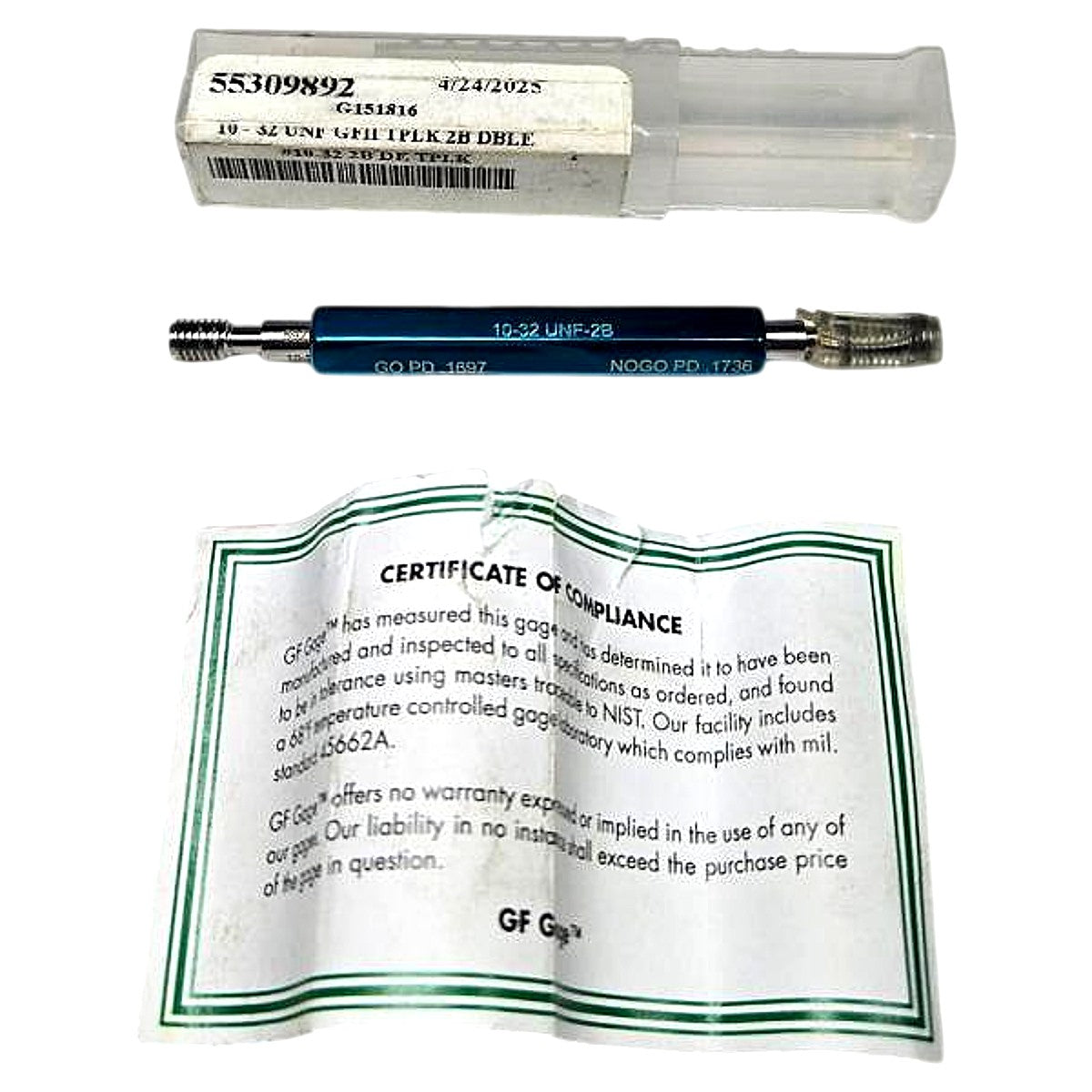 GF Gage 10-32 thread plug gage
