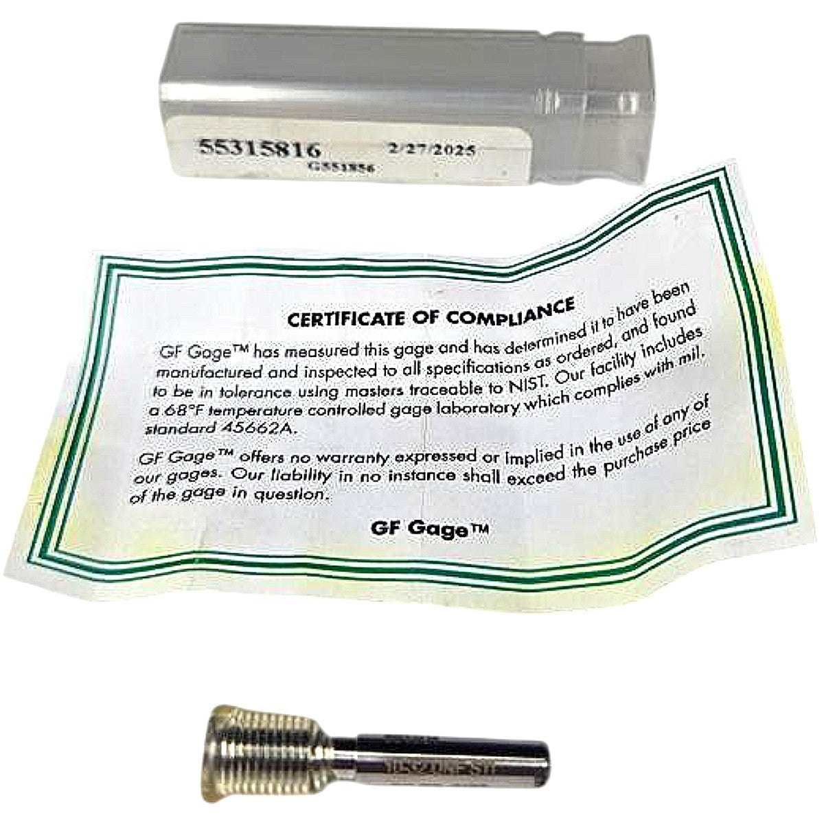 GF Gage G551856 thread plug gage set