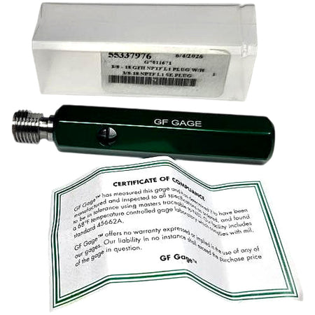GF Gage G7011671 pipe thread plug gage