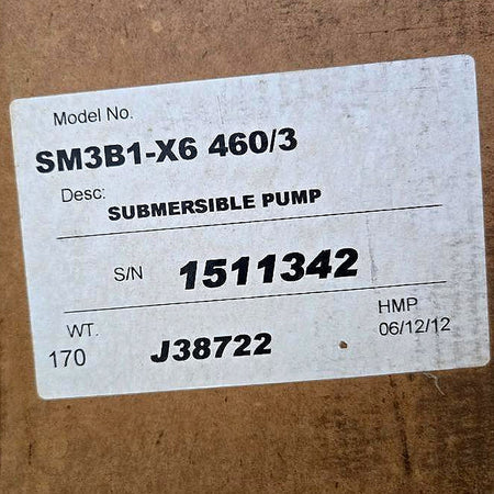 Gorman Rupp SM3B1-X6 460/3 submersible mine pump
