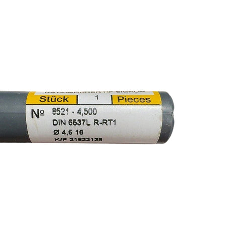 Guhring 8521-4.500 4.5mm DIN 6537L carbide coolant-through drill