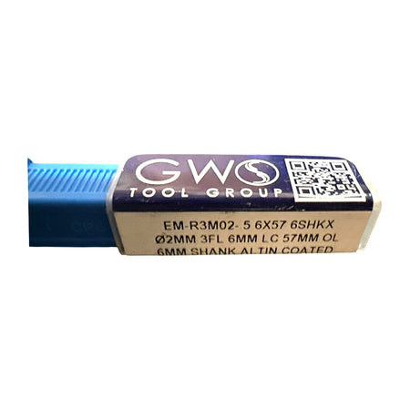 GW Tool Group 1004080-A01 carbide ball nose end mill