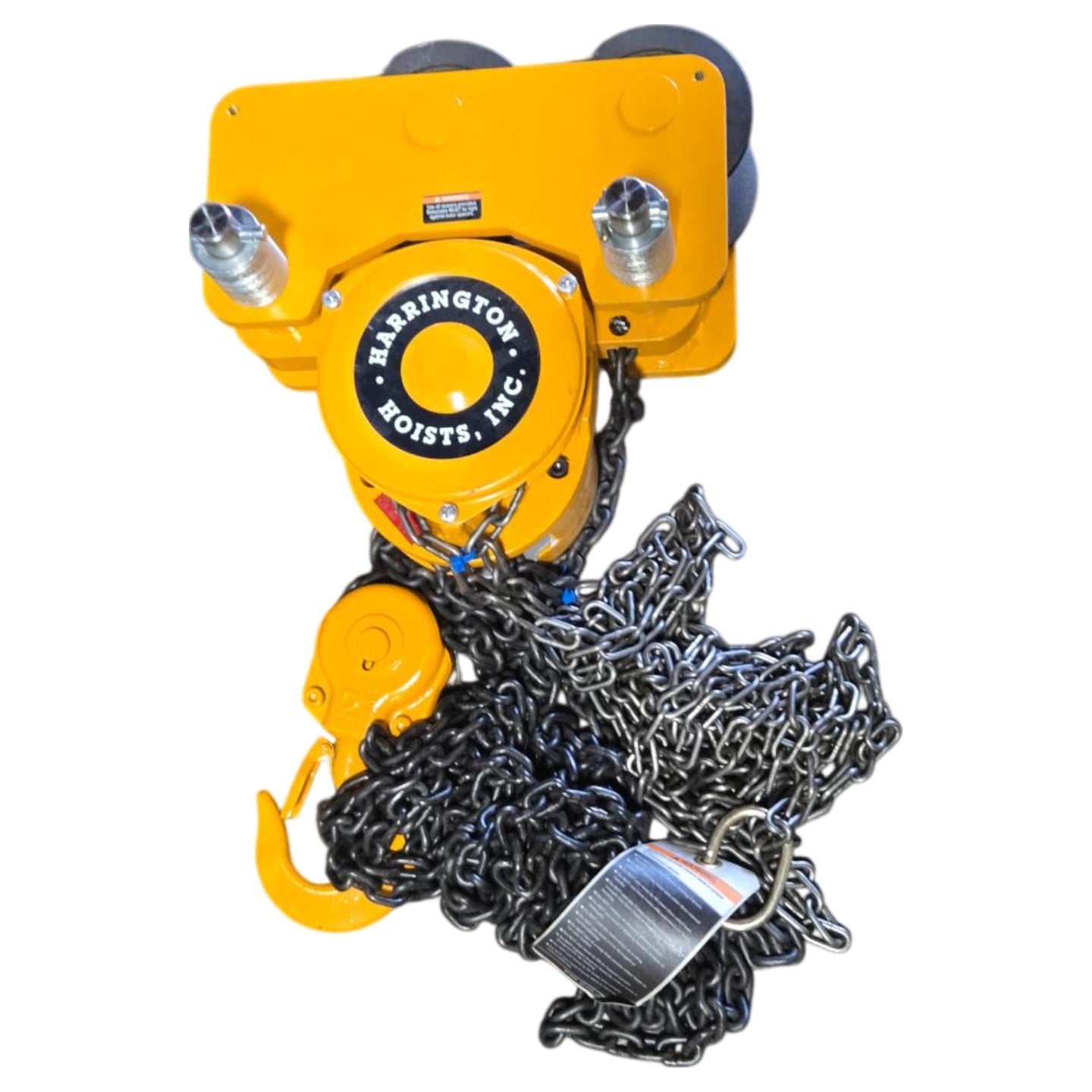 Harrington NTH020 manual chain hoist with push trolley