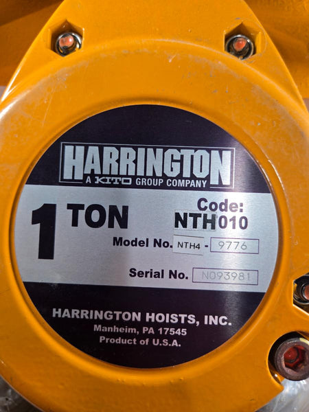 Harrington NTH4-9776 manual chain hoist trolley