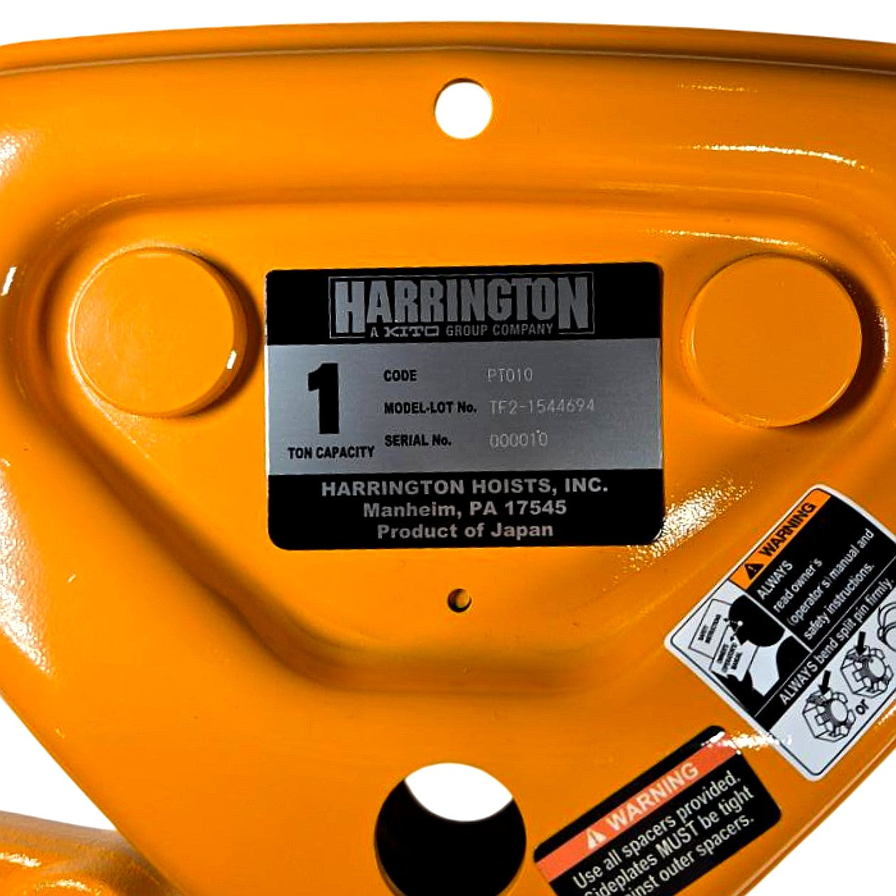 Harrington PTF2010 Push Beam Trolley