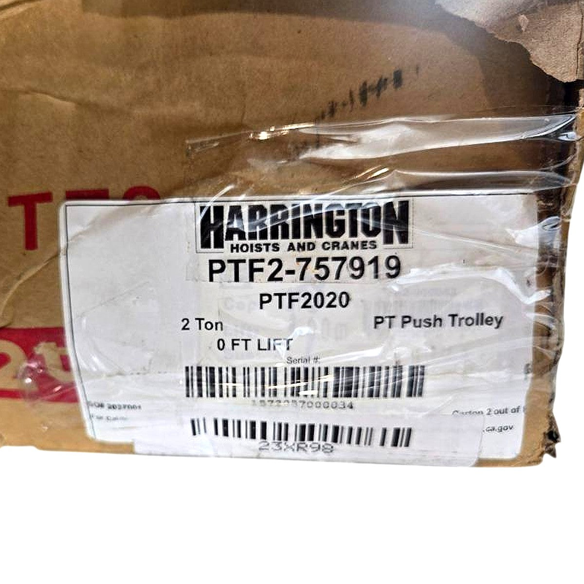 Harrington PTF2020 push beam trolley