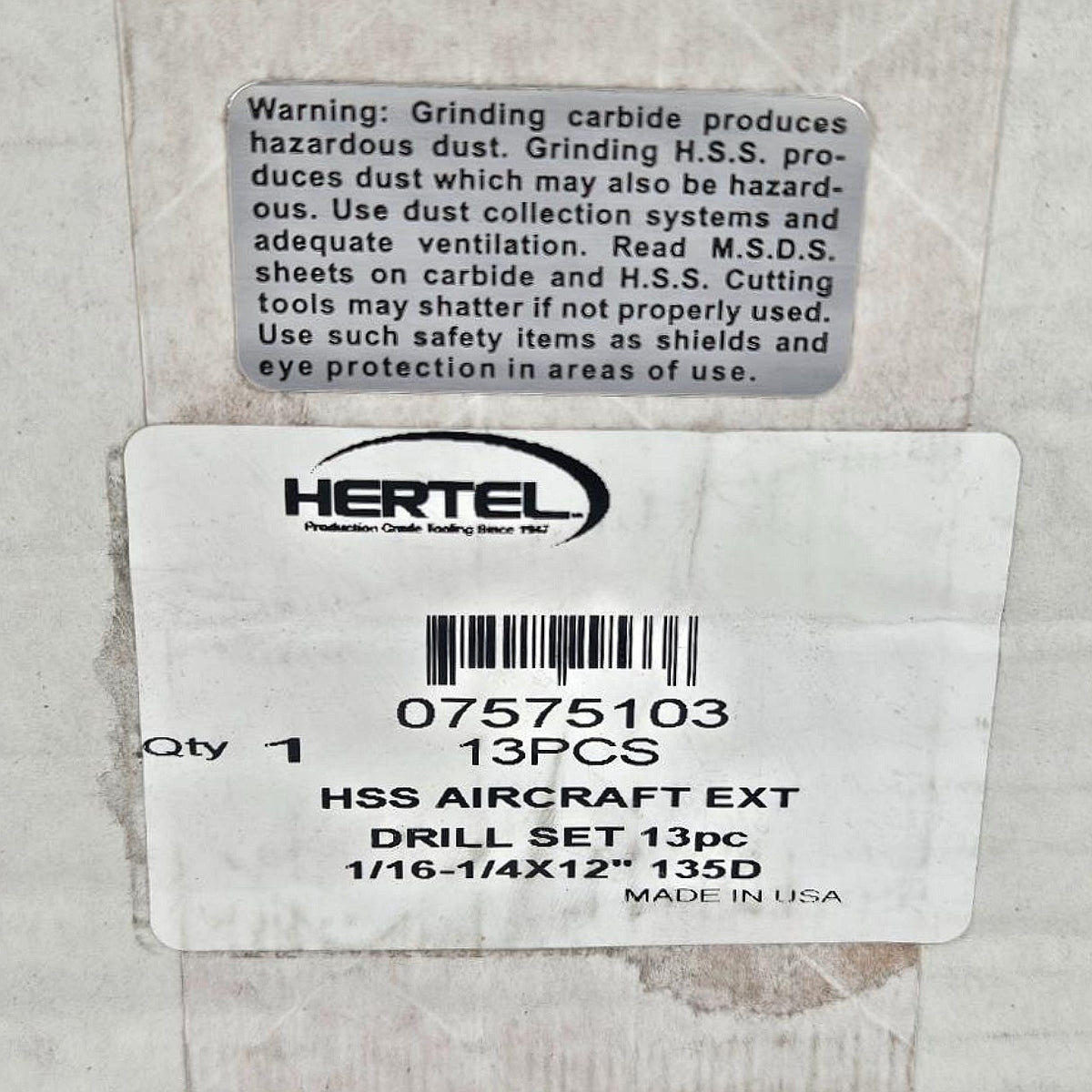 Hertel 912SF-2 Aircraft Extension Drill Set