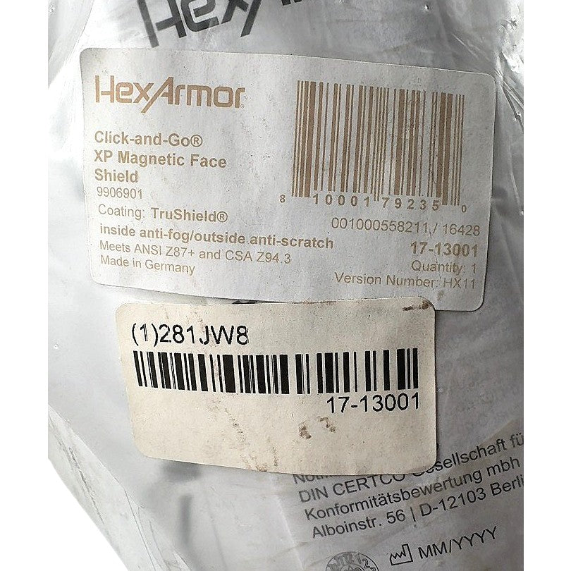 HexArmor 9906901 face shield visor