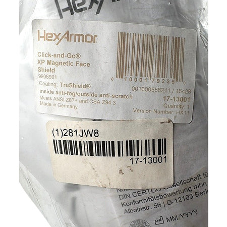 HexArmor 9906901 face shield visor