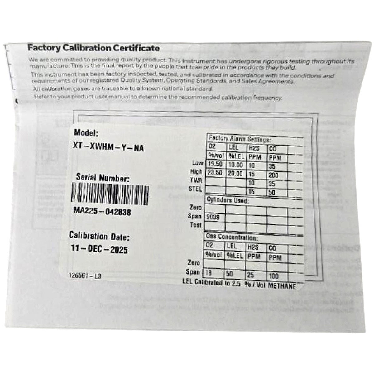 Honeywell XT-XWHM-Y-NA Multi-Gas Detector