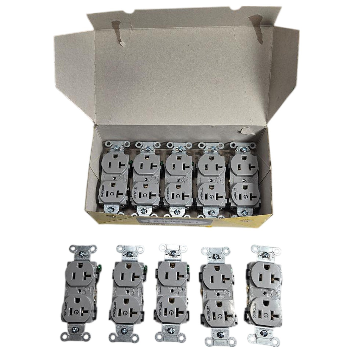 Hubbell BR20C1GRY duplex receptacle outlet
