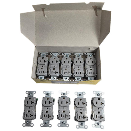 Hubbell BR20C1GRY duplex receptacle outlet