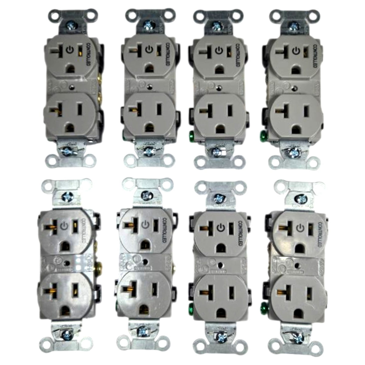 Hubbell BR20C1GRY Half-Controlled Duplex Receptacle