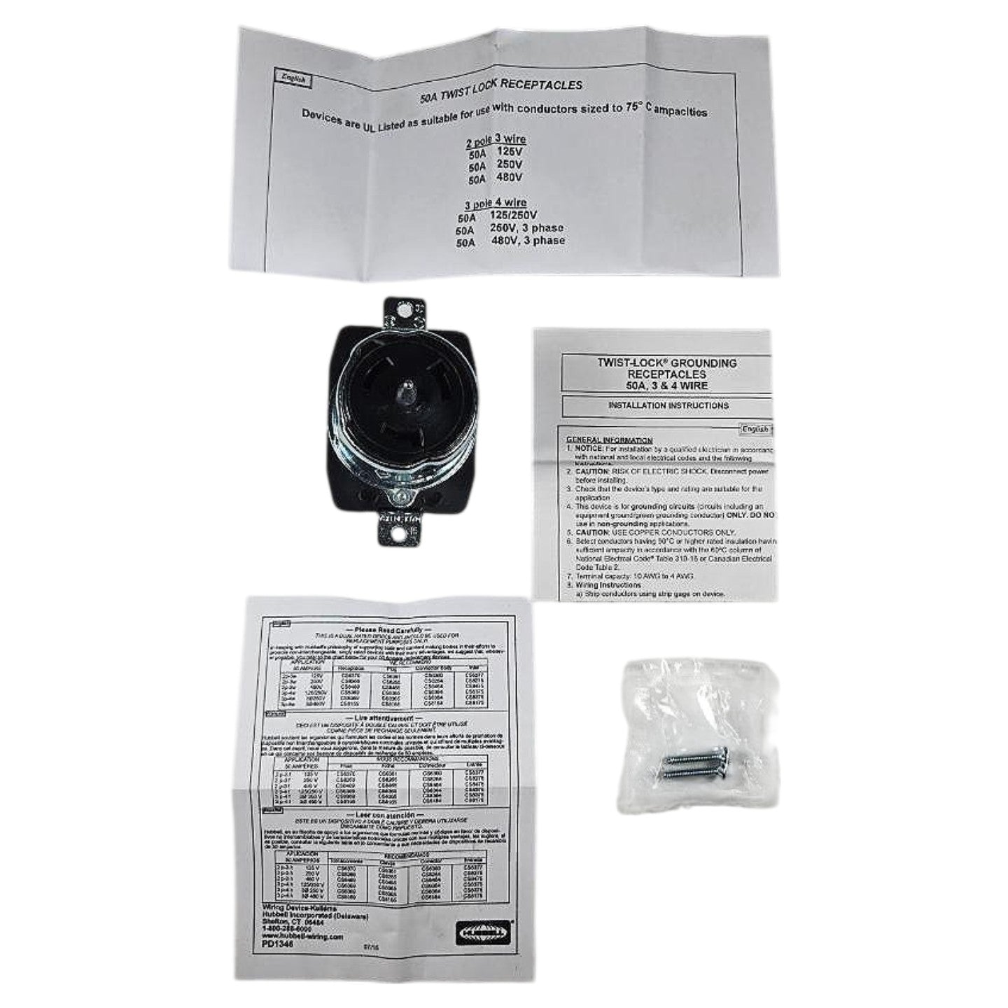 Hubbell CS6369 locking twist-lock receptacle
