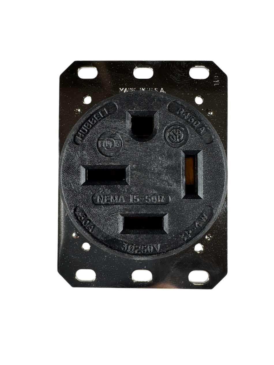 Hubbell HBL8450A 3PH 250VAC 50A 15-50R NEMA Screw Terminals Single Receptacle