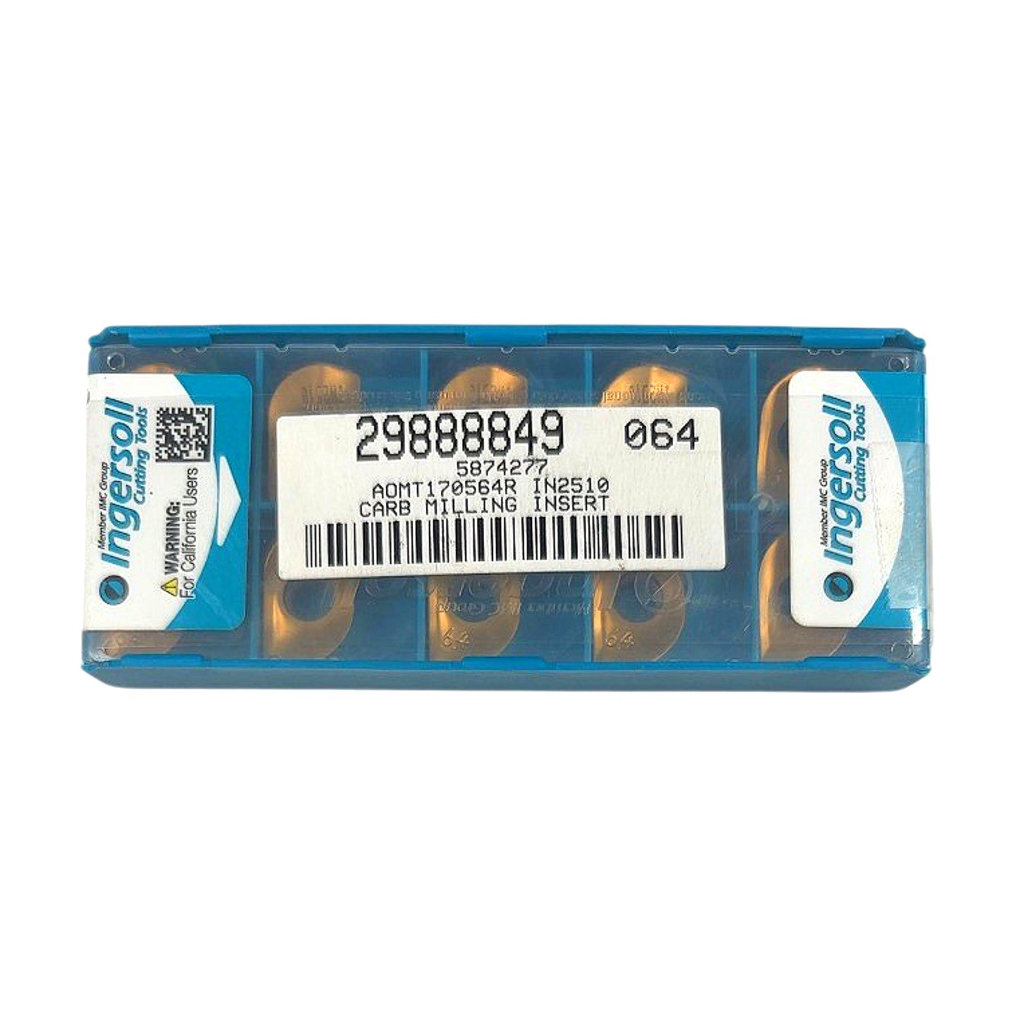 Ingersoll AOMT170564R IN2510 carbide milling insert