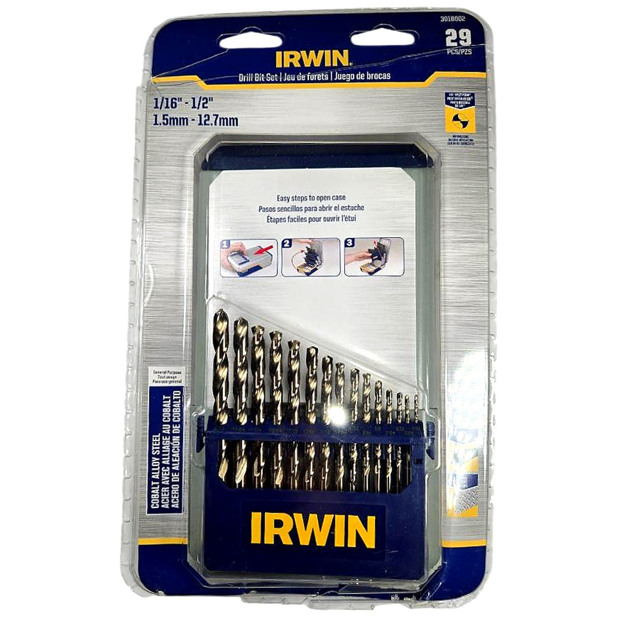 Irwin 3018002 cobalt drill bit set