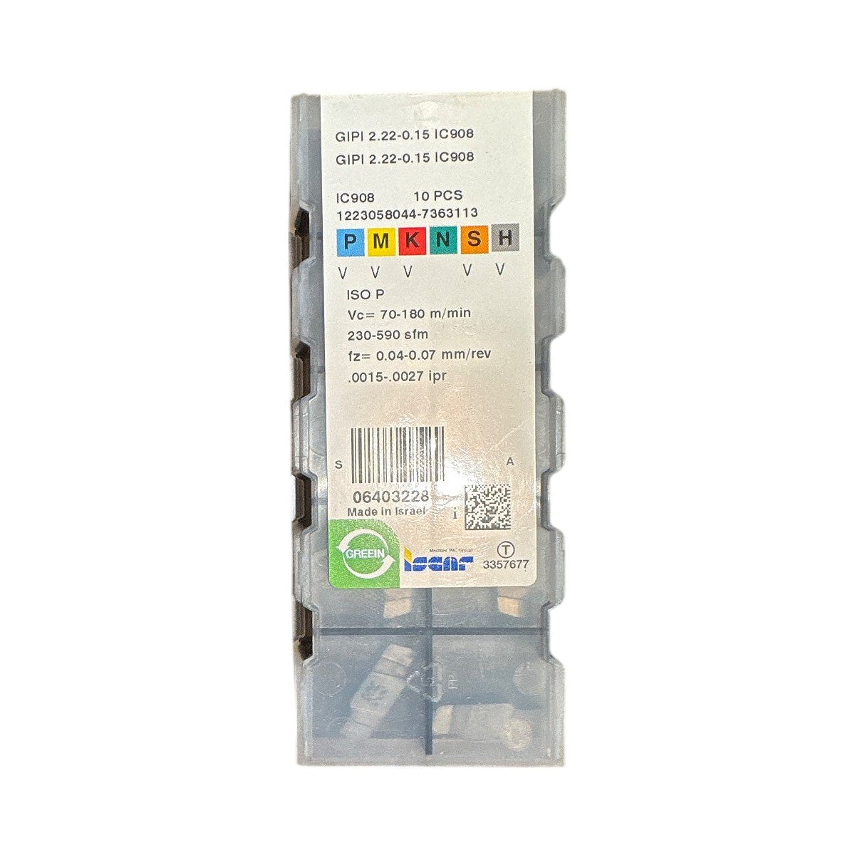 Iscar GIPI 2.22-0.15 IC908 carbide grooving insert