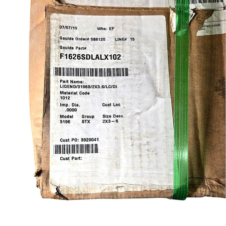 ITT Goulds F1626SDLALX102 Centrifugal Pump Liquid End