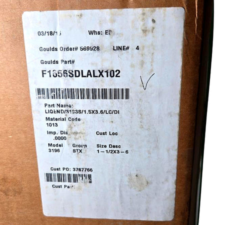 ITT Goulds F1656SDLALX102 centrifugal pump liquid end