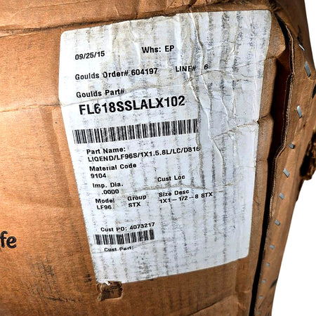 ITT Goulds FL618SSLALX102 centrifugal pump liquid end