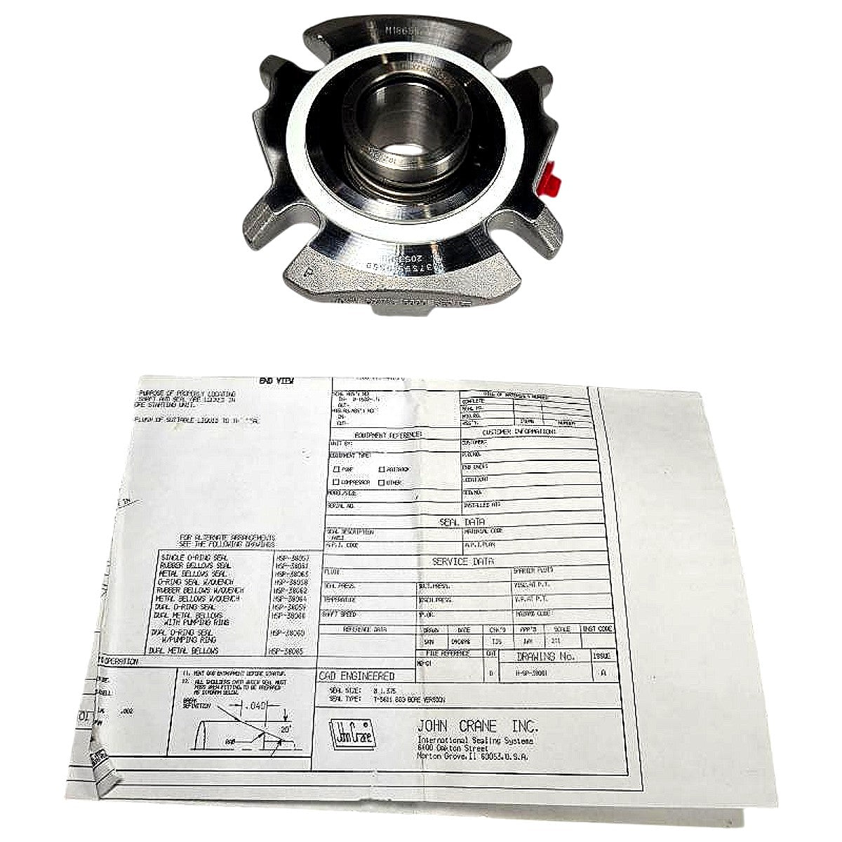 John Crane M186582 cartridge mechanical seal