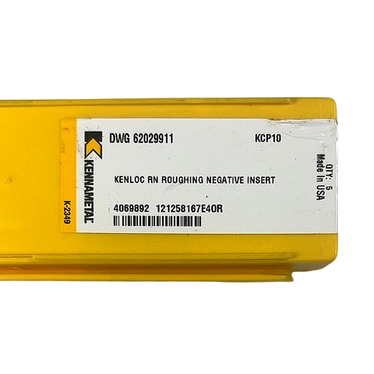 Kennametal DWG 62029911 KCP10 Kenloc carbide roughing insert
