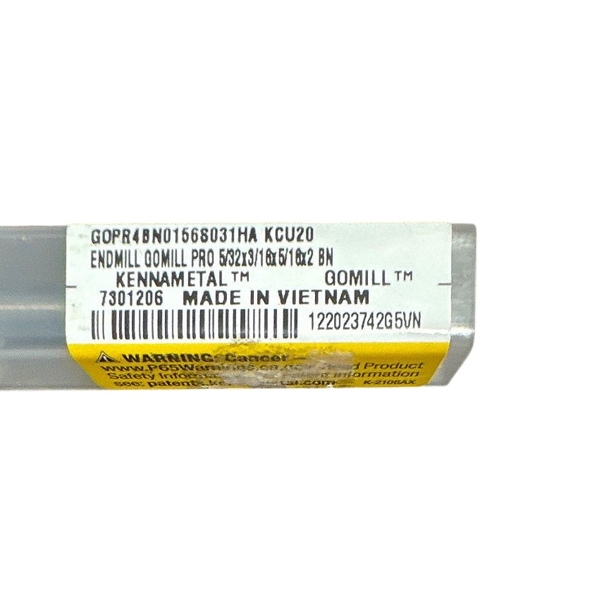 Kennametal GOPR4BN0156S031HA Carbide ball nose end mill